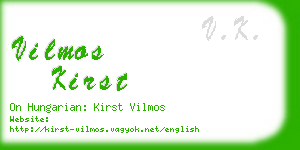 vilmos kirst business card